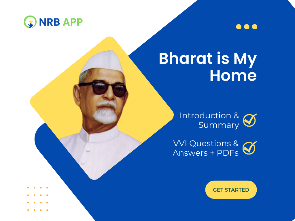 Bihar Board 12 English L-2: Bharat is My Home VVI Questions |pdf